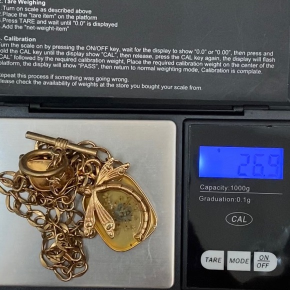 Unsigned Handmade Pressed Flower Resin Dragonfly Pendant Gold-tone Necklace - Picture 9 of 13